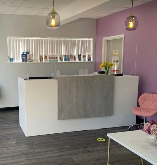 Modern welcoming reception area at Andover Advanced Dental Centre